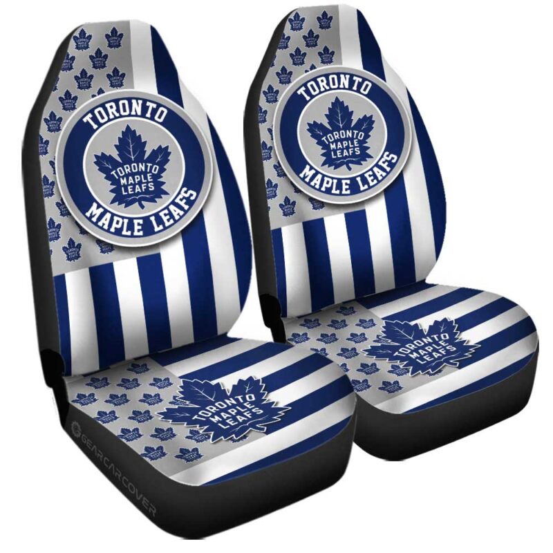 Toronto Maple Leafs Car Seat Covers Custom US Flag Style