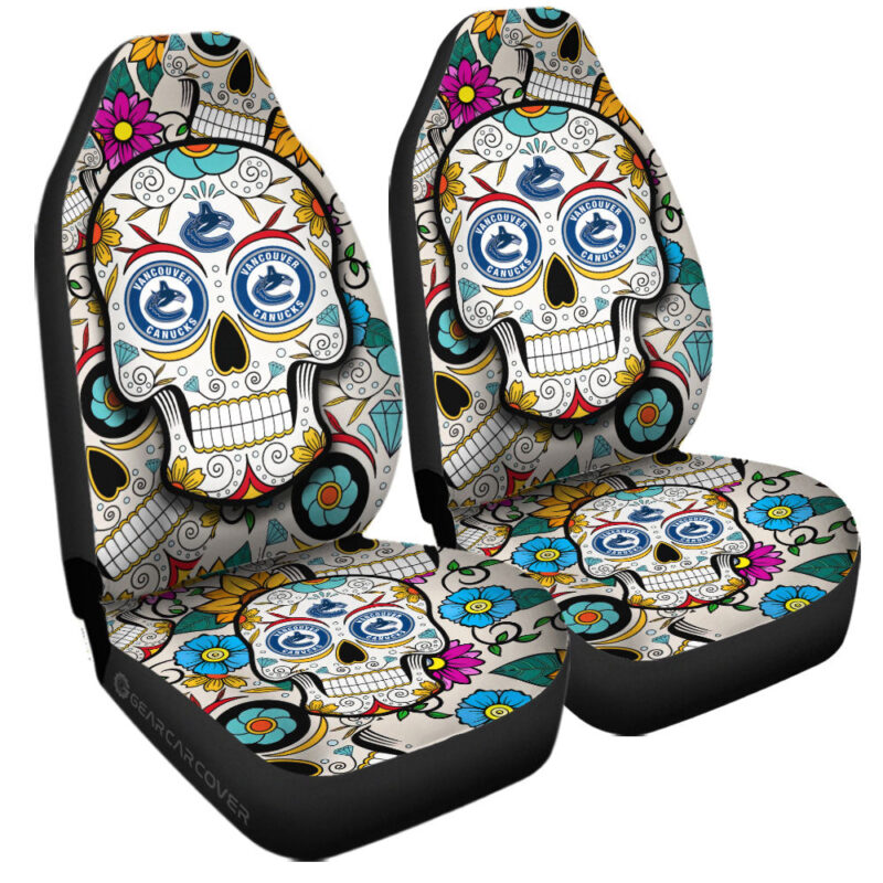 Vancouver Canucks Car Seat Covers Custom Sugar Skull Car Accessories