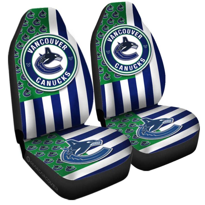 Vancouver Canucks Car Seat Covers Custom US Flag Style
