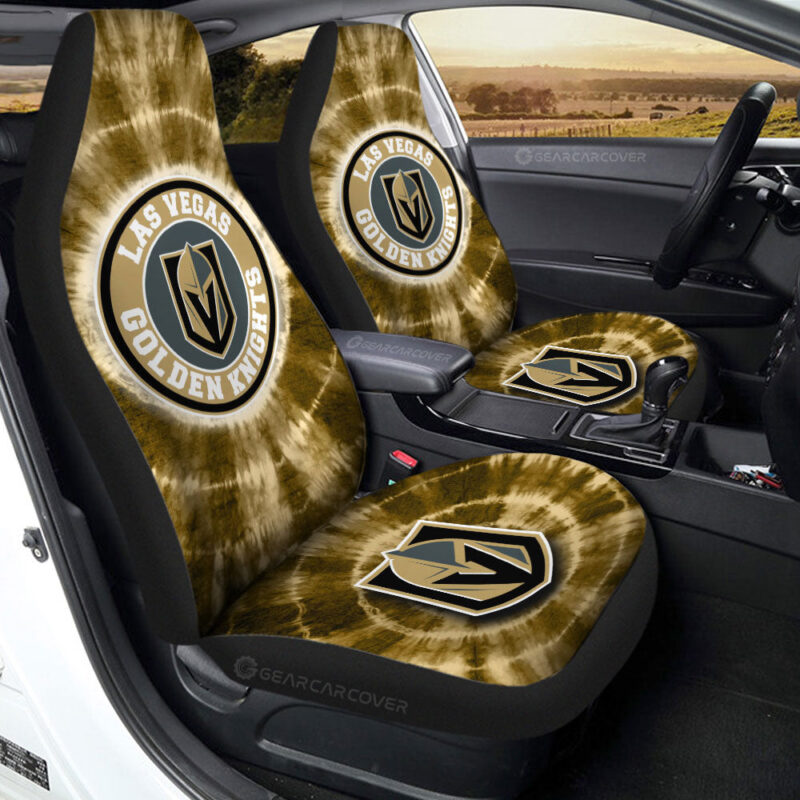Vegas Golden Knights Car Seat Covers Custom Tie Dye Car Accessories