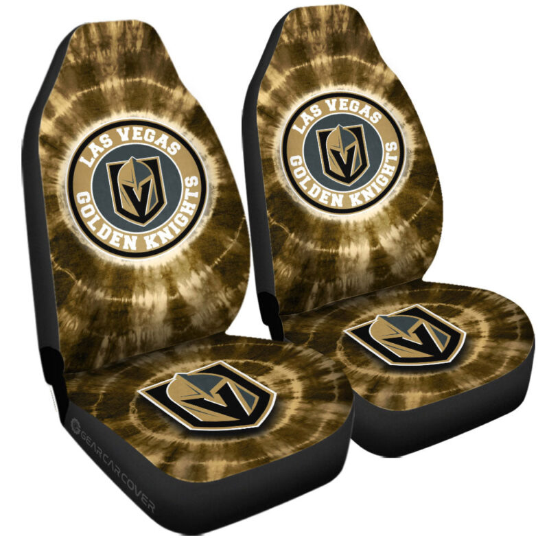 Vegas Golden Knights Car Seat Covers Custom Tie Dye Car Accessories
