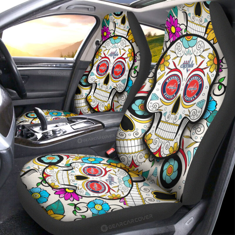 Washington Capitals Car Seat Covers Custom Sugar Skull Car Accessories