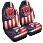 Washington Capitals Car Seat Covers Custom US Flag Style