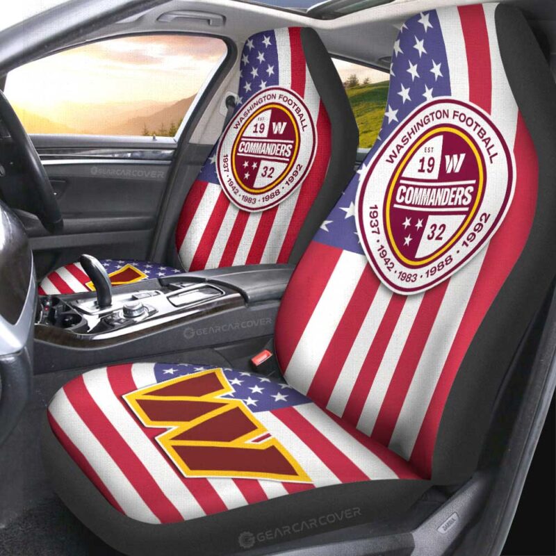 Washington Commanders Car Seat Covers Custom Car Decor Accessories