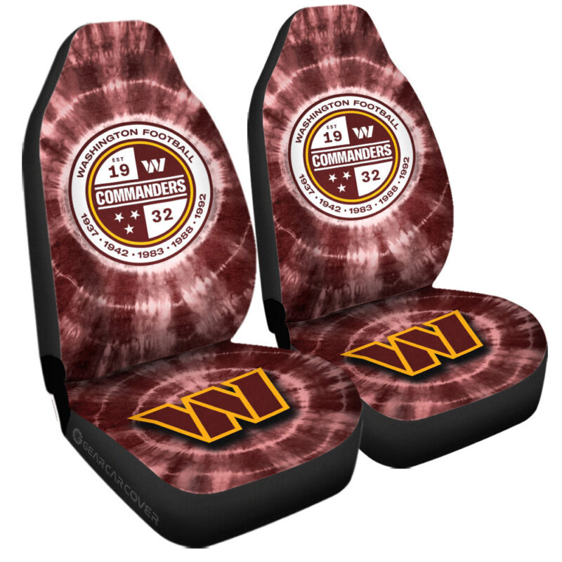 Washington Commanders Car Seat Covers Custom Tie Dye Car Accessories