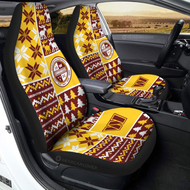 Washington Commanders Car Seat Covers Custom Ugly Style Car Accessories