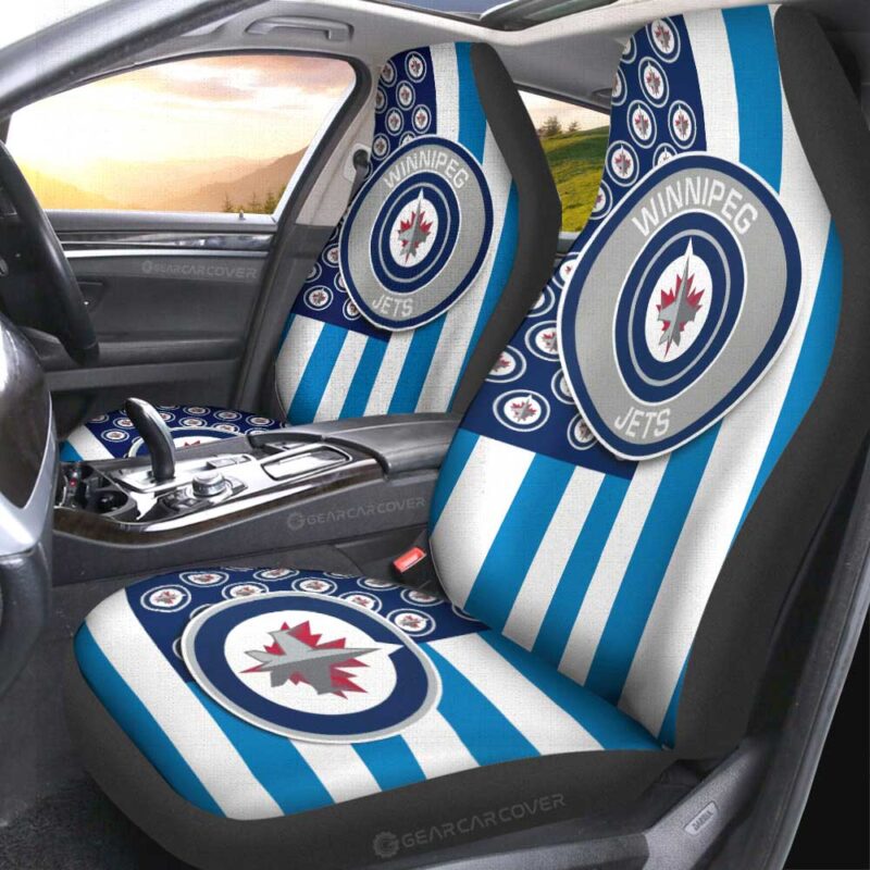 Winnipeg Jets Car Seat Covers Custom US Flag Style
