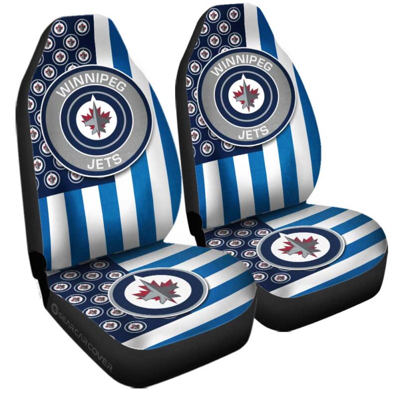 Winnipeg Jets Car Seat Covers Custom US Flag Style