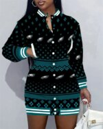 Philadelphia Eagles Women Button Down Jacket Dress AZBTBDJD000280