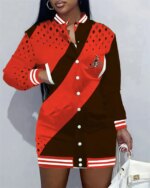 Cleveland Browns Women Button Down Jacket Dress AZBTBDJD000390