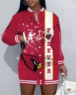 Arizona Cardinals Women Button Down Jacket Dress AZBTBDJD000350