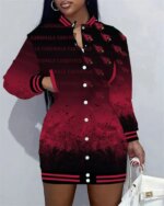 Arizona Cardinals Women Button Down Jacket Dress AZBTBDJD000022