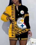 Pittsburgh Steelers Women Button Down Jacket Dress AZBTBDJD000263
