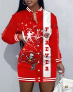 Tampa Bay Buccaneers Women Button Down Jacket Dress AZBTBDJD000196