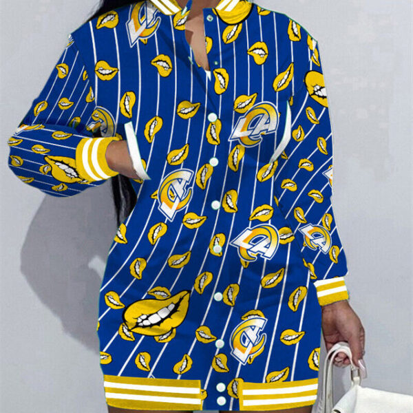 Los Angeles Rams Women Button Down Jacket Dress AZBTBDJD000072