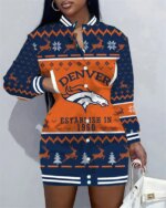 Denver Broncos Women Button Down Jacket Dress AZBTBDJD000159