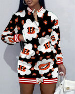 Cincinnati Bengals Women Button Down Jacket Dress AZBTBDJD000308