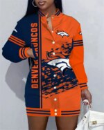 Denver Broncos Women Button Down Jacket Dress AZBTBDJD000162