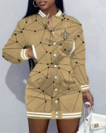 New Orleans Saints Women Button Down Jacket Dress AZBTBDJD000223