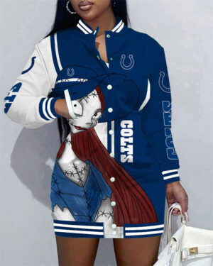 Indianapolis Colts Women Button Down Jacket Dress AZBTBDJD000107