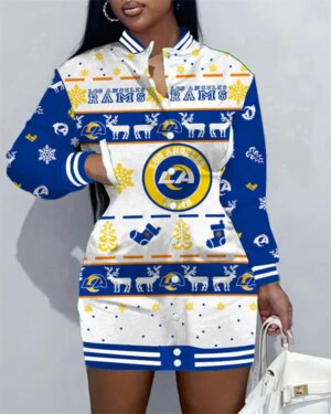 Los Angeles Rams Women Button Down Jacket Dress AZBTBDJD000069