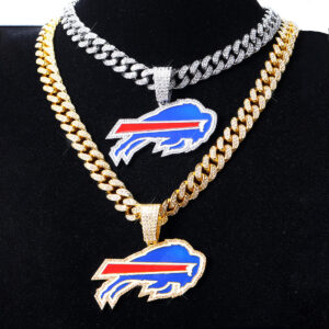 Buffalo Bills Hip Hop Iced Out Bling Pendant Cuban Chain
