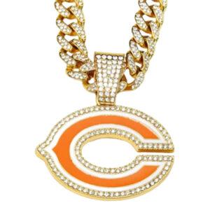 Chicago Bears Hip Hop Iced Out Bling Pendant Cuban Chain