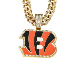 Cincinnati Bengals Hip Hop Iced Out Bling Pendant Cuban Chain