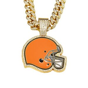 Cleveland Browns Hip Hop Iced Out Bling Pendant Cuban Chain