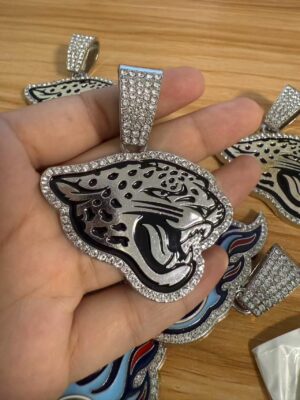 Jacksonville Jaguars Hip Hop Iced Out Bling Pendant Cuban Chain