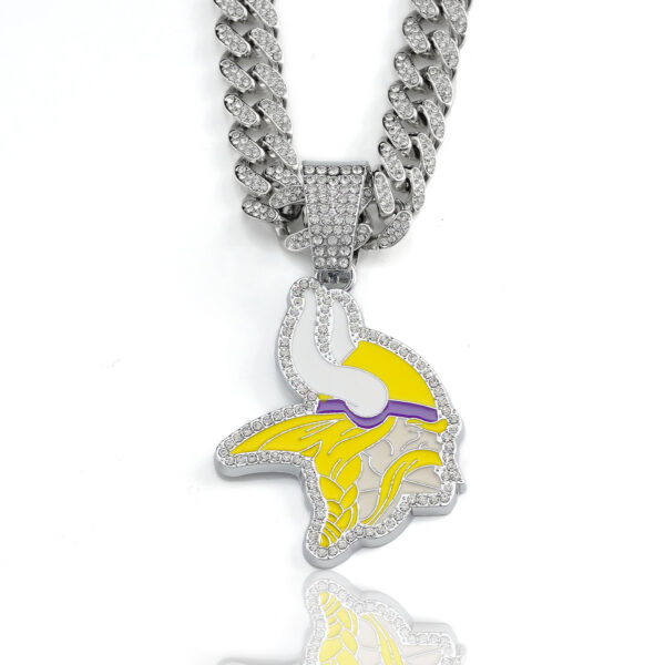 Minnesota Vikings Hip Hop Iced Out Bling Pendant Cuban Chain