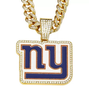 New York Giants Hip Hop Iced Out Bling Pendant Cuban Chain