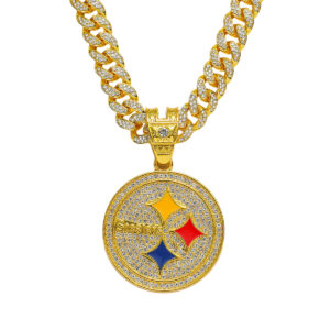 Pittsburgh Steelers Hip Hop Iced Out Bling Pendant Cuban Chain