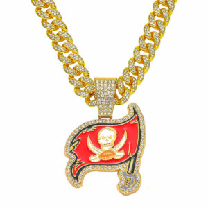 Tampa Bay Buccaneers Hip Hop Iced Out Bling Pendant Cuban Chain