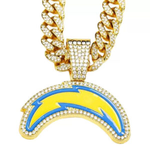 Los Angeles Chargers Hip Hop Iced Out Bling Pendant Cuban Chain
