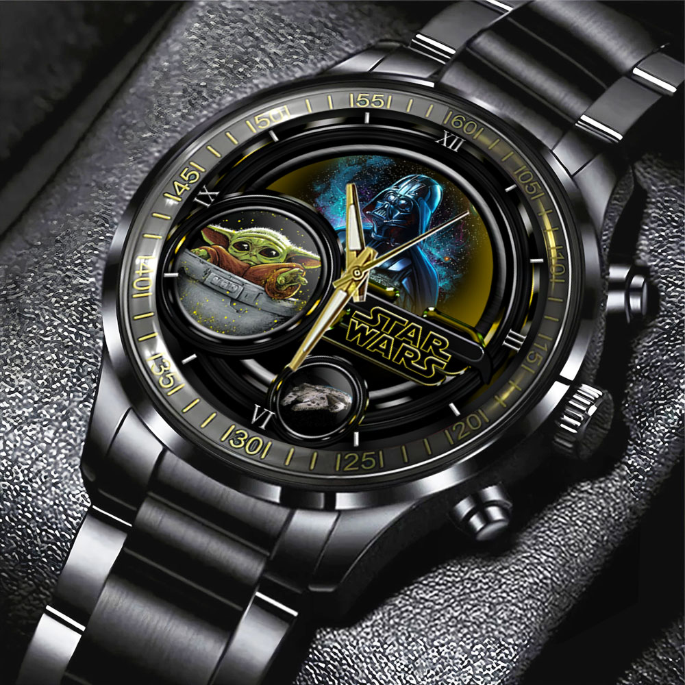 Star Wars Black Stainless Steel Watch - Design 7