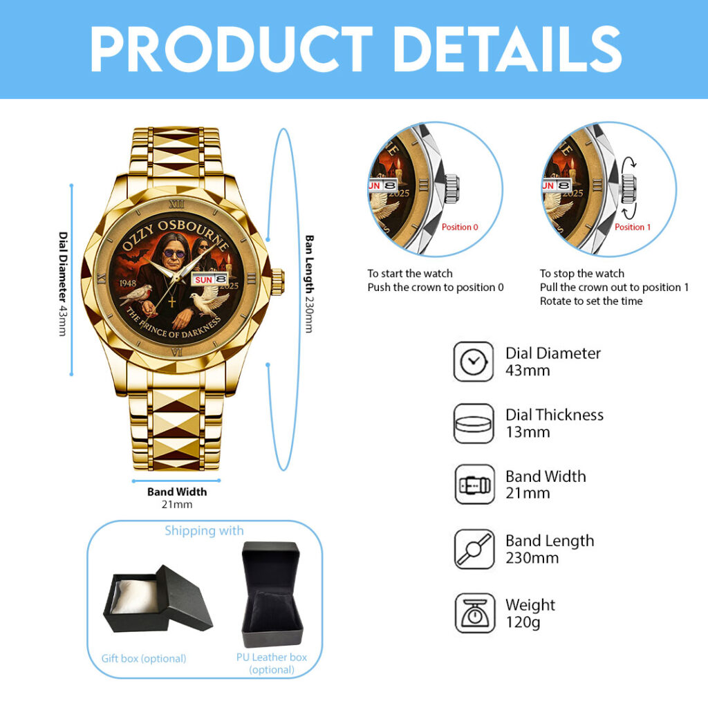 Black Sabbath x Ozzy Osbourne Alloy Luxury Quartz Watch – HOATT 11977 - Image 5