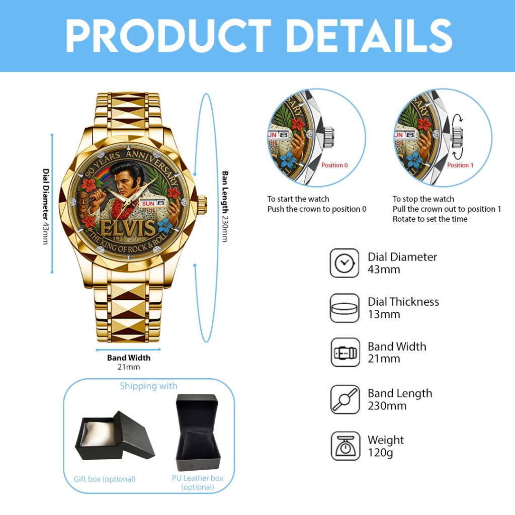 Elvis Presley - Stainless Steel Watch (Design #167) - Image 5