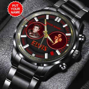 Personalized Elvis Presley Black Stainless Steel Watch – HOATT 5177