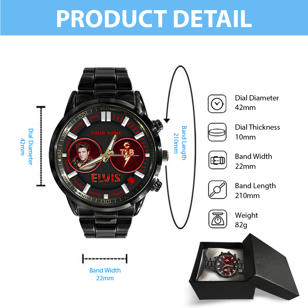 Elvis Presley - Personalized Stainless Steel Watch (Design #76) - Image 4