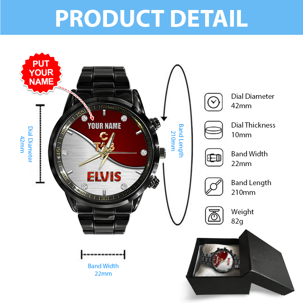 Elvis Presley - Personalized Stainless Steel Watch (Design #82) - Image 4