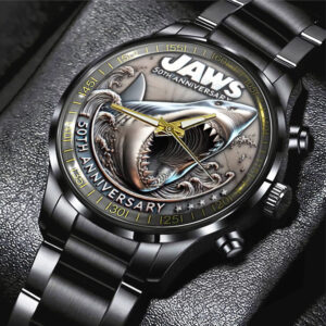 Jaws Black Stainless Steel Watch – TANTN 12373