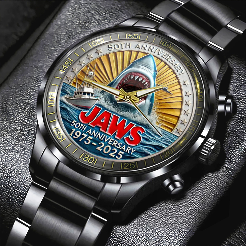 Jaws Black Stainless Steel Watch – TANTN 12258