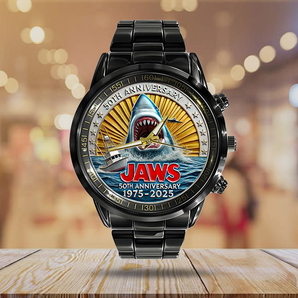 Jaws Black Stainless Steel Watch – TANTN 12258 - Image 2