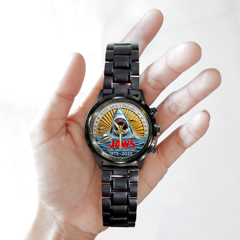 Jaws Black Stainless Steel Watch – TANTN 12258 - Image 3