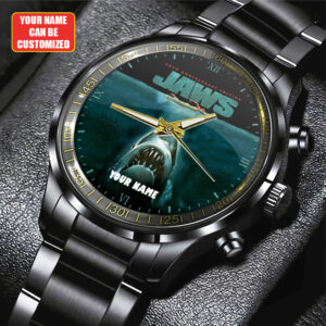 Personalized Jaws Black Stainless Steel Watch – GNE 3461