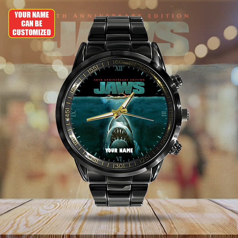 Personalized Jaws Black Stainless Steel Watch – GNE 3461 - Image 2
