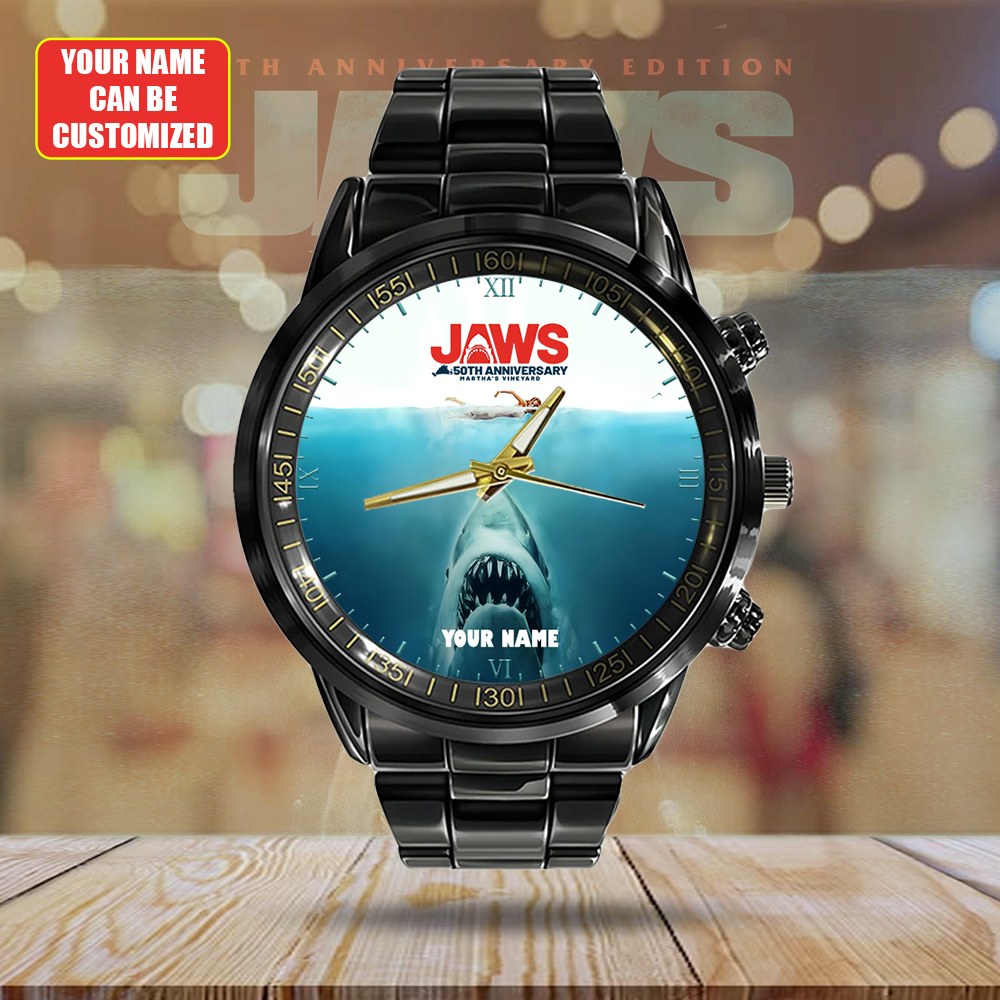Personalized Jaws Black Stainless Steel Watch – GNE 3462 - Image 2