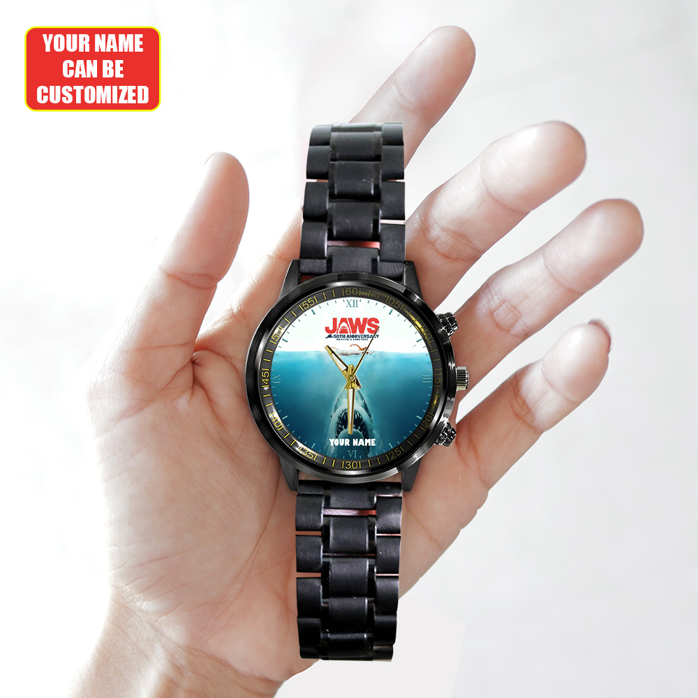 Personalized Jaws Black Stainless Steel Watch – GNE 3462 - Image 3