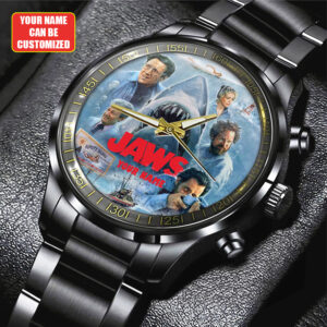 Personalized Jaws Black Stainless Steel Watch – GNE 3463